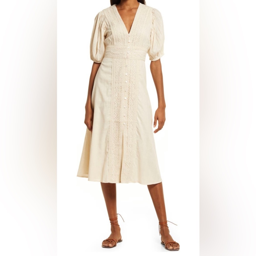 NWT Cleobella Magnolia Button Front Midi Dress, Size Small